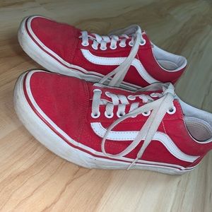 vans old skool “true red” customs